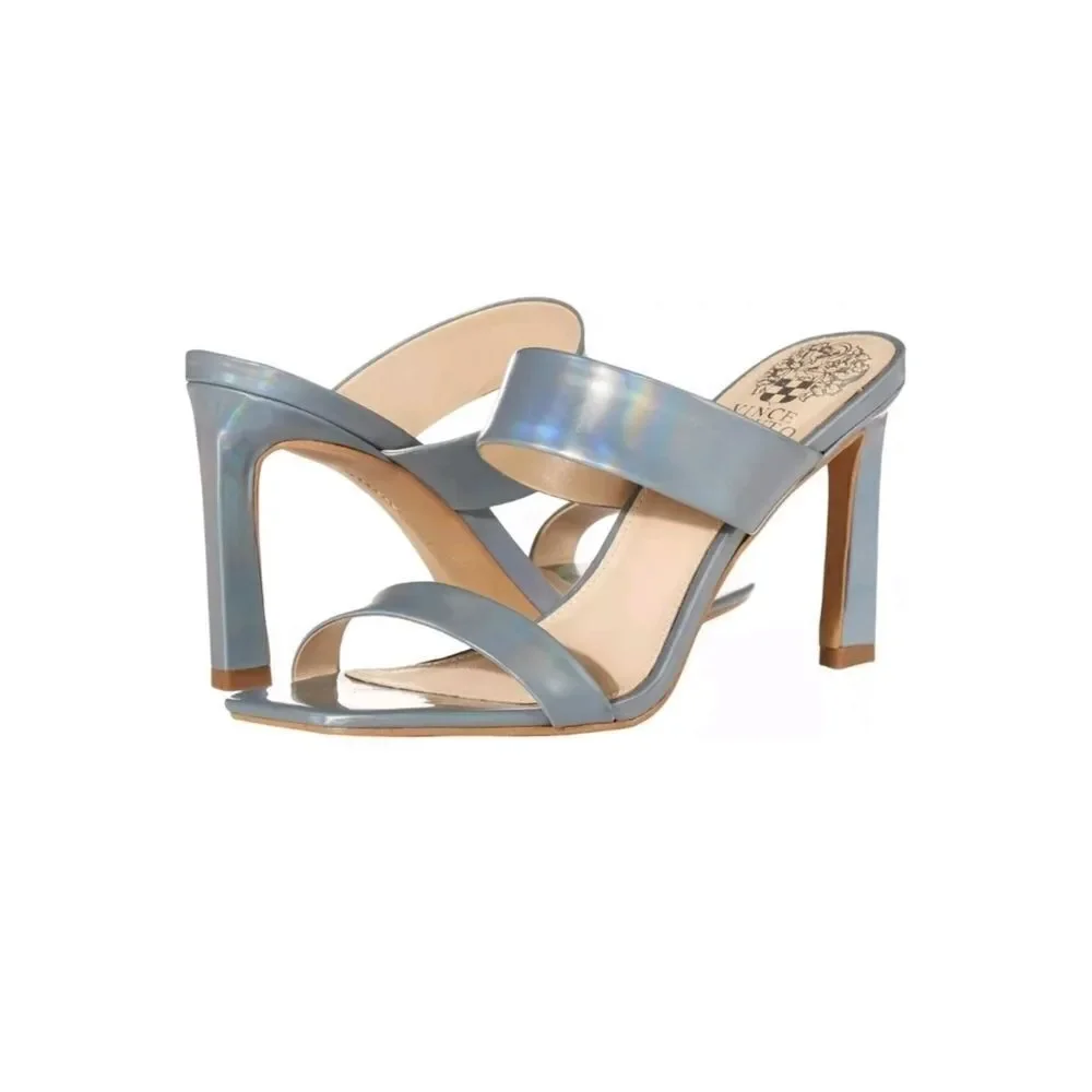 Vince Camuto Brisstol Strappy Square Toe Blue Iridescent Sandal Size 11 NEW